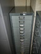 A grey metal nine drawer office chest, COLLECT ONLY.