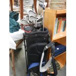 A Top Flight golf bag and a quantity of golf clubs, COLLECT ONLY.