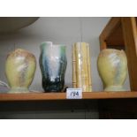 A pair of mid 20th century vases and two others.