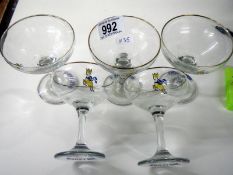 5 good clean Babycham glasses