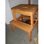 A solid oak step stool, COLLECT ONLY.