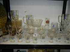 A shelf of good glass ware, COLLECT ONLY.