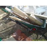A foldable wheel barrow and a quantity of timber. COLLECT ONLY.