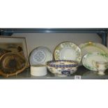 A mixed lot including framed and glazed oriental picture, ceramics etc.,