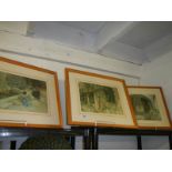 Three good pine framed and glazed Russell Flint prints, COLLECT ONLY.