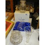 A mixed lot of cut glass including Doulton, COLLECT ONLY.