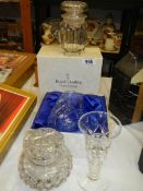 A mixed lot of cut glass including Doulton, COLLECT ONLY.