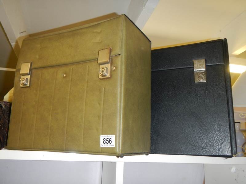 Two LP record cases.