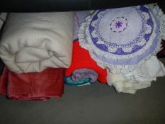 A mixed lot of blankets etc.,