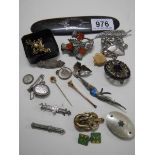 An interesting lot of jewellery including silver inlaid items.