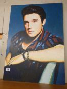 A large portrait on card of Elvis Presley. COLLECT ONLY.