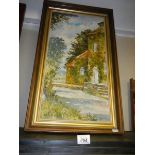 A 20th century oil on board rural scene, COLLECT ONLY.