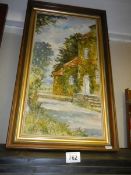 A 20th century oil on board rural scene, COLLECT ONLY.