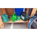 Six plastic watering cans, COLLECT ONLY.