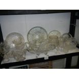A mixed lot of moulded and other glass ware, COLLECT ONLY.