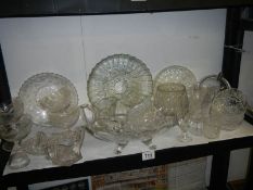 A mixed lot of moulded and other glass ware, COLLECT ONLY.