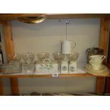 A mixed lot of ceramics and glass ware.