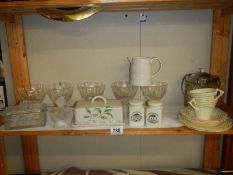A mixed lot of ceramics and glass ware.