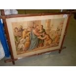 A framed early 20th century of Jesus restoring a blind mans sight, COLLECT ONLY.