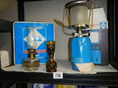 A camping glass lantern etc.,