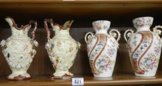 Two pairs of early 20th century vases.