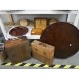 A mixed lot of wooden items.