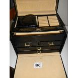 A good 20th century jewellery box with drawers.