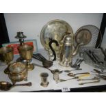 A mixed lot of silver plate.