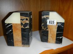 A pair of French slate/marble bookends.