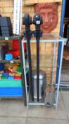 A pair of T hole "Skoda" roof bars with key. COLLECT ONLY.