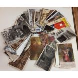 A tray of old postcards etc.