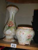 A floral jardiniere on stand, COLLECT ONLY.