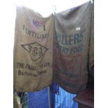 7 Hessian vintage name sacks - Collection Only