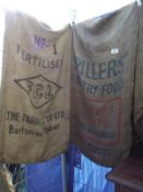 7 Hessian vintage name sacks - Collection Only