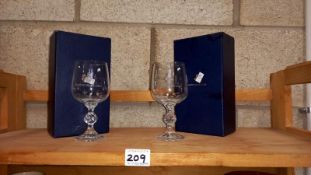 2 boxed Sony (UK) Ltd 1980 glass goblets