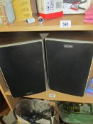 A pair of Solavox HP140 speakers