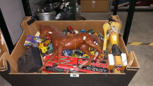 A Large box of Dinky, Corgi & Matchbox etc including an Action Man Police Bike