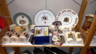 A Selection of commemorative Mugs and Plates including Masons