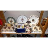A Selection of commemorative Mugs and Plates including Masons