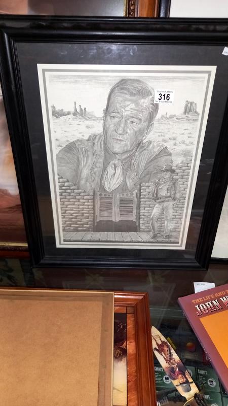 A quantity of John Wayne related items including LE of 95 John Wayne knife a/f, bugle, plaque, - Image 3 of 9