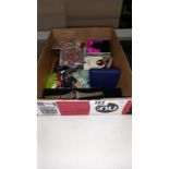 A box of miscellaneous items including costume Jewellery