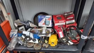 A shelf of new lawnmower spares COLLECT ONLY