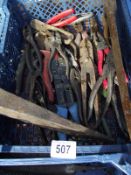A box of cutters, snips, pliers etc - Collection Only