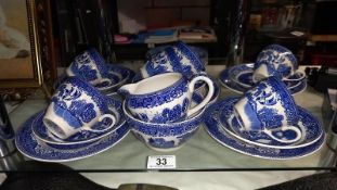 A Quantity of Black and White Old Willow Tea Sets etc