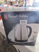 A boxed Russell Hobbs Montana Kettle