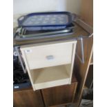 A quantity of trays and bedside table