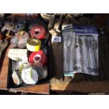A roll of drill bits and a large lot of tape - Collection Only