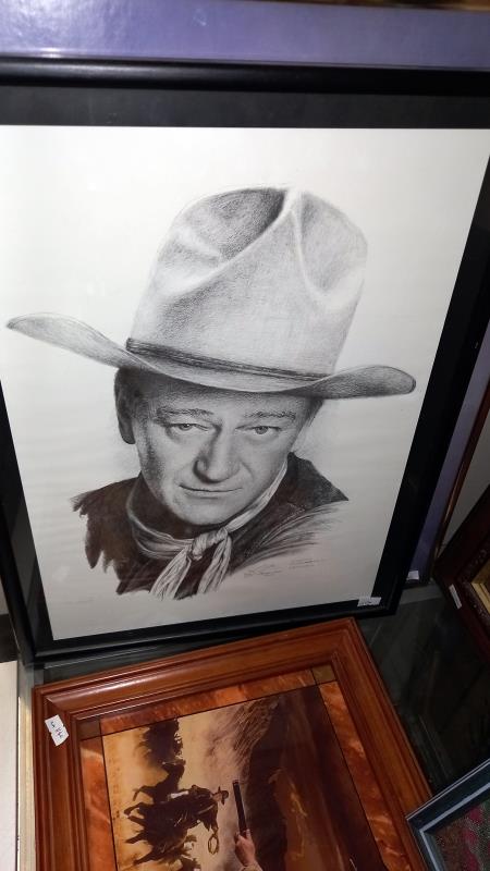 A quantity of John Wayne related items including LE of 95 John Wayne knife a/f, bugle, plaque, - Image 6 of 9