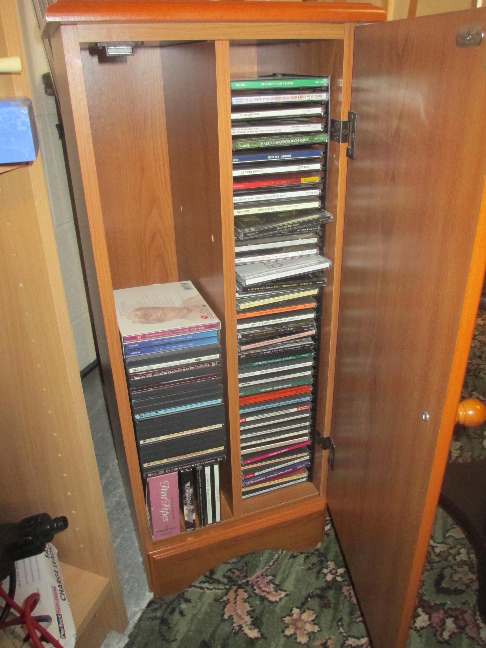 A CD cabinet with contents and a side table - Image 4 of 4