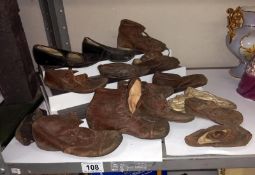 A quantity of early vintage Children's shoes